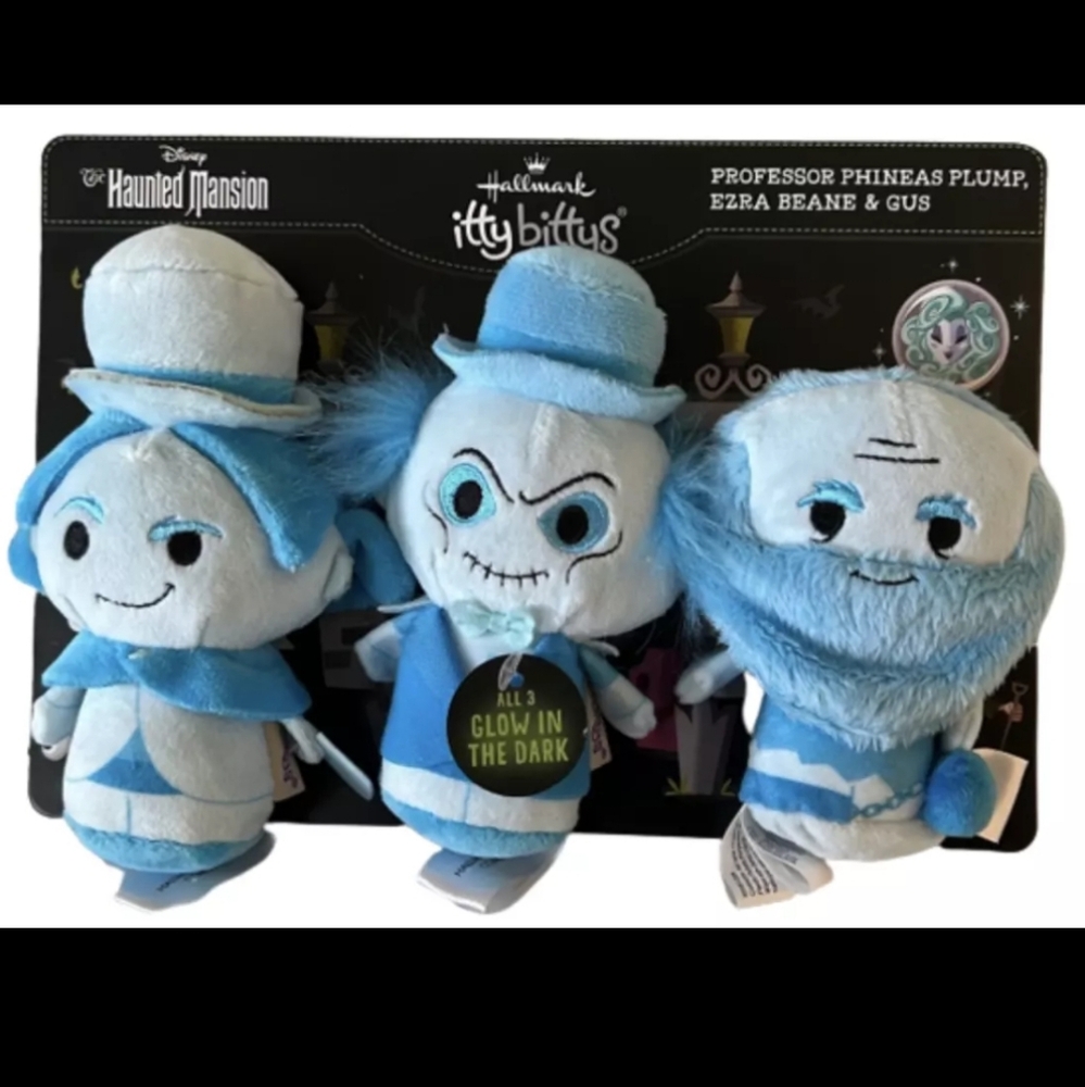 Itty Bittys Disney Haunted Mansion Phineas Ezra Gus Glow in the Dark Plush New